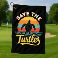 Determined Turtle - Save The Turtles Golf Towel thumb 1
