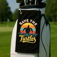 Determined Turtle - Save The Turtles Golf Towel thumb 2