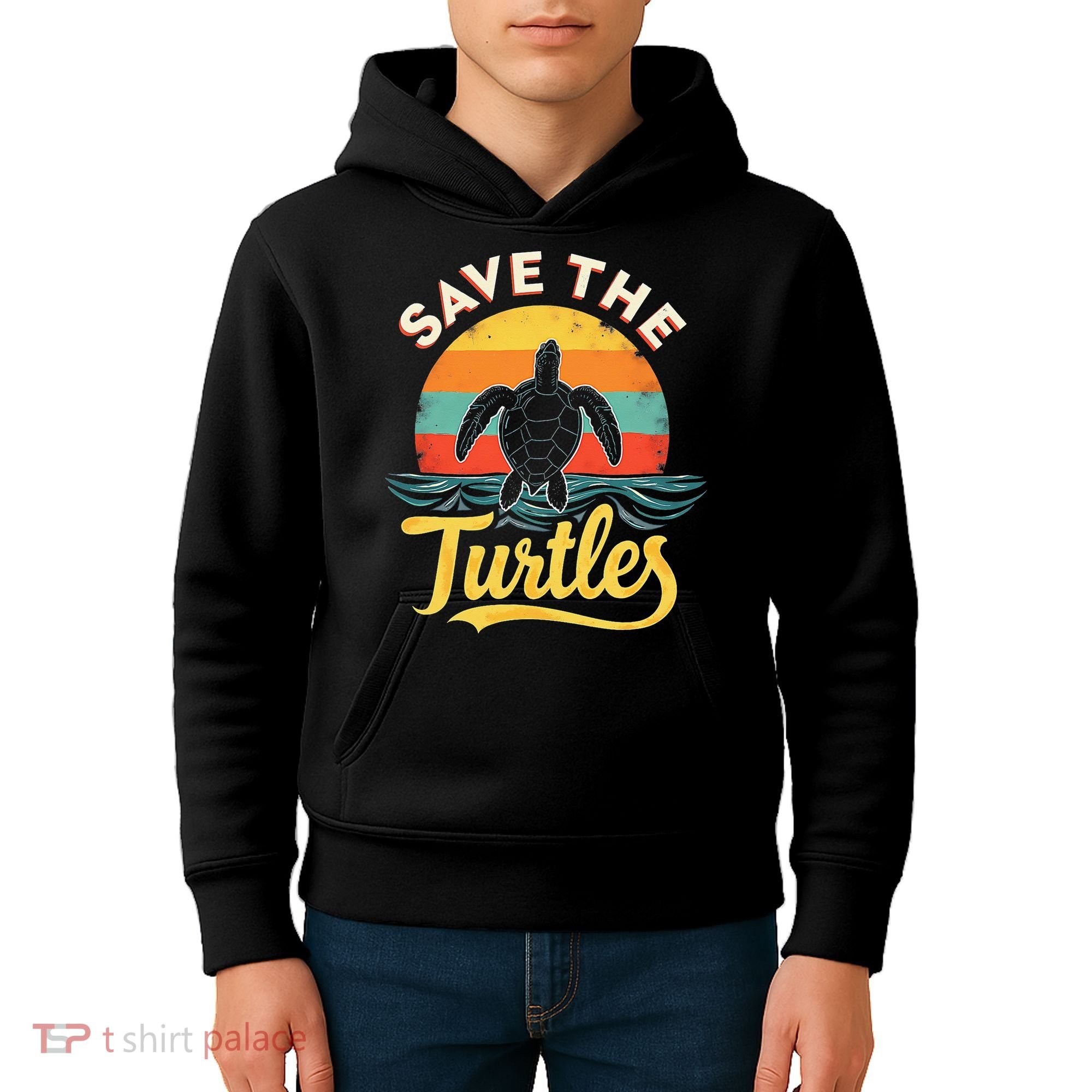 Determined Turtle - Save The Turtles Kids Hoodie