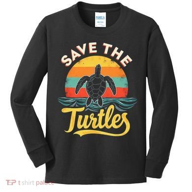 Determined Turtle - Save The Turtles Kids Long Sleeve Shirt