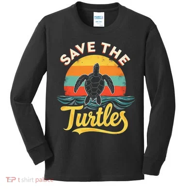 Determined Turtle - Save The Turtles Kids Long Sleeve Shirt