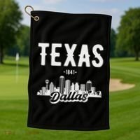 Dallas Texas Skyline Golf Towel thumb 1
