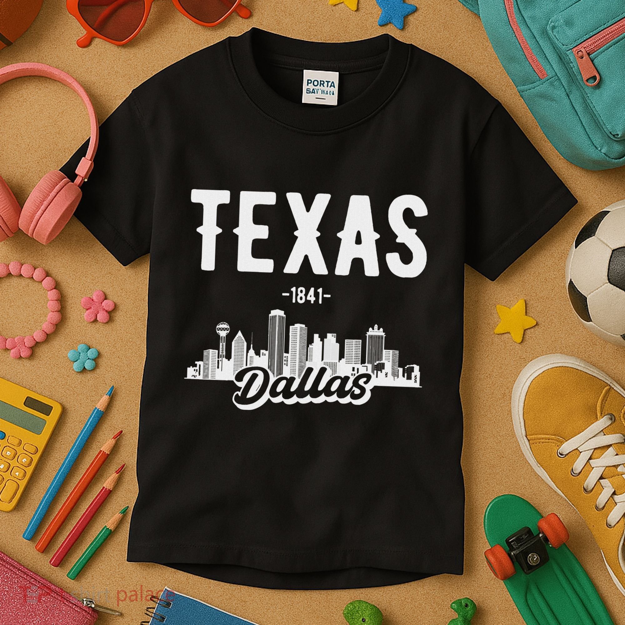 Dallas Texas Skyline Kids T-Shirt