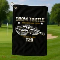Doom Turtle T28 Super Heavy Tank Golf Towel thumb 1