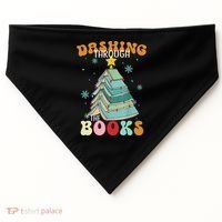 Dashing Through The Books Funny Book Christmas Tree Teacher Great Gift USA-Made Doggie Bandana thumb 0