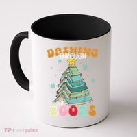 Dashing Through The Books Funny Book Christmas Tree Teacher Great Gift Coffee Mug thumb 0