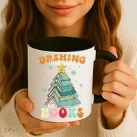 Dashing Through The Books Funny Book Christmas Tree Teacher Great Gift Coffee Mug thumb 3