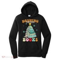 Dashing Through The Books Funny Book Christmas Tree Teacher Great Gift Women's Hoodie thumb 0