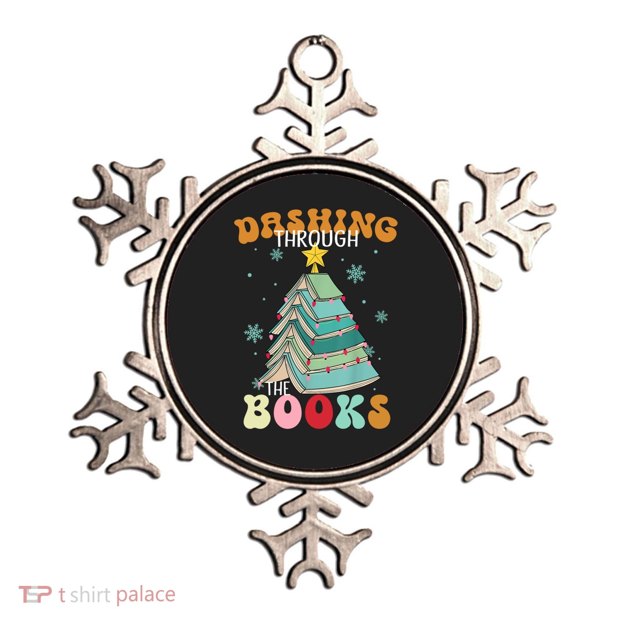Dashing Through The Books Funny Book Christmas Tree Teacher Great Gift Ornament