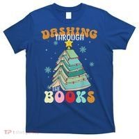 Dashing Through The Books Funny Book Christmas Tree Teacher Great Gift T-Shirt thumb 0