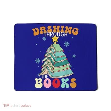 Dashing Through The Books Funny Book Christmas Tree Teacher Great Gift Mousepad