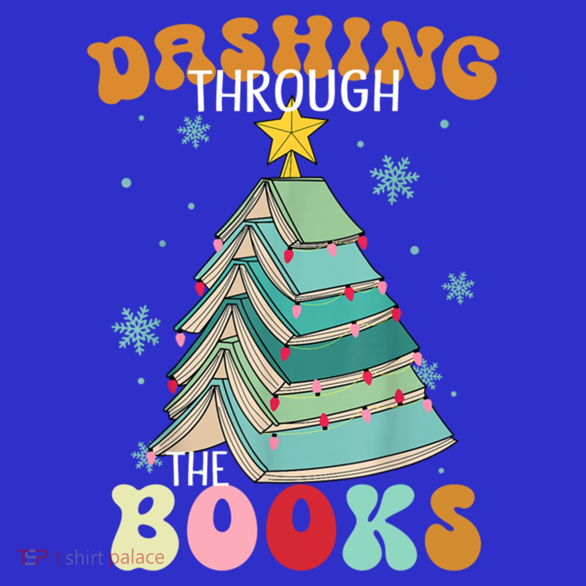 Dashing Through The Books Funny Book Christmas Tree Teacher Great Gift Women's Tank Top