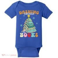 Dashing Through The Books Funny Book Christmas Tree Teacher Great Gift Baby Bodysuit thumb 0