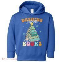 Dashing Through The Books Funny Book Christmas Tree Teacher Great Gift Toddler Hoodie thumb 0