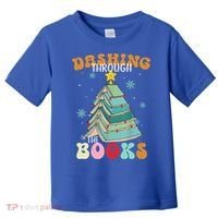 Dashing Through The Books Funny Book Christmas Tree Teacher Great Gift Toddler T-Shirt thumb 0