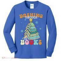 Dashing Through The Books Funny Book Christmas Tree Teacher Great Gift Kids Long Sleeve Shirt thumb 0