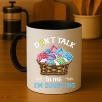 Don't Talk To Me I'm Counting Funny Crochet Knitting Funny Gift Coffee Mug thumb 4