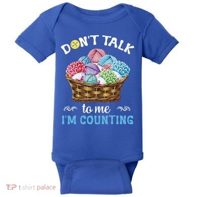 Don't Talk To Me I'm Counting Funny Crochet Knitting Funny Gift Baby Bodysuit