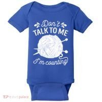Don't Talk To Me I'm Counting Knitting Lover Knitters Gift Baby Bodysuit thumb 0