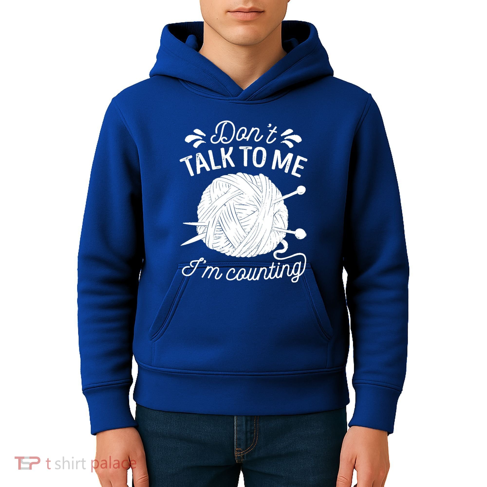 Don't Talk To Me I'm Counting Knitting Lover Knitters Gift Kids Hoodie