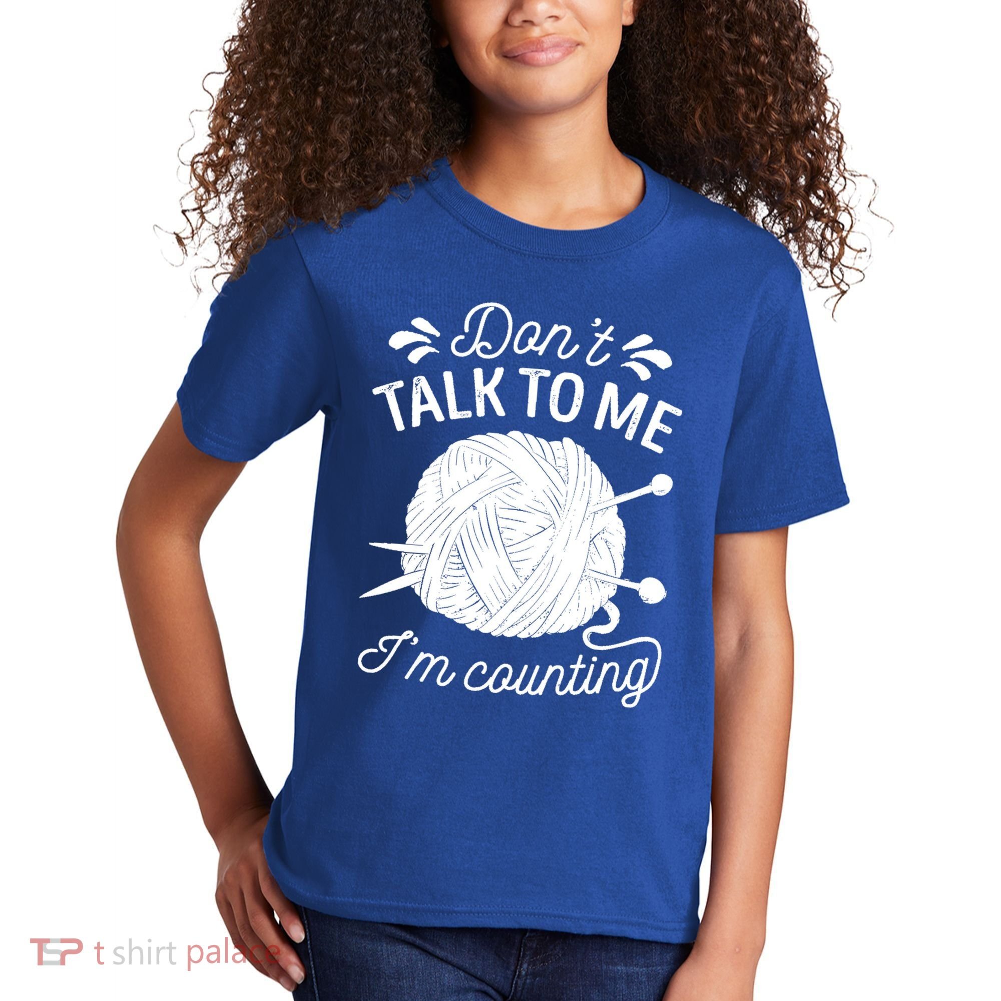 Don't Talk To Me I'm Counting Knitting Lover Knitters Gift Kids T-Shirt