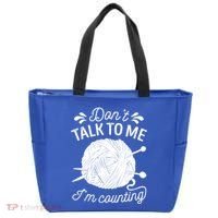 Don't Talk To Me I'm Counting Knitting Lover Knitters Gift Tote Bag thumb 0