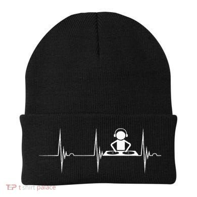 DJ Techno Turntable DJ Heartbeat EKG Pulse Dance Music Beanie