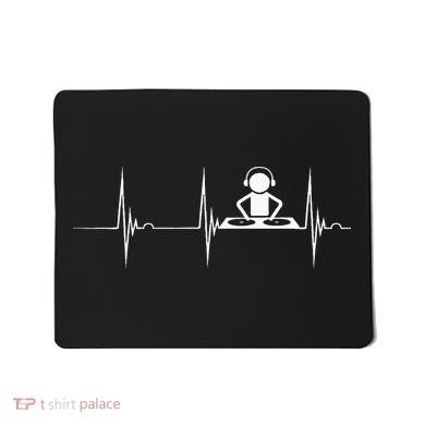 DJ Techno Turntable DJ Heartbeat EKG Pulse Dance Music Mousepad