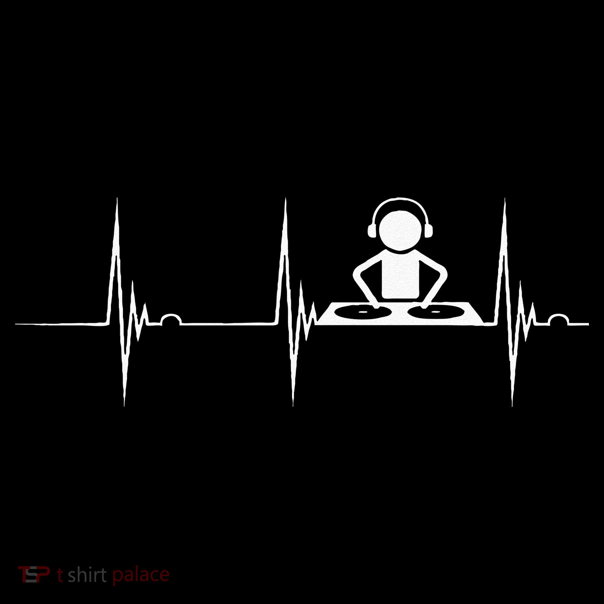 DJ Techno Turntable DJ Heartbeat EKG Pulse Dance Music Mousepad