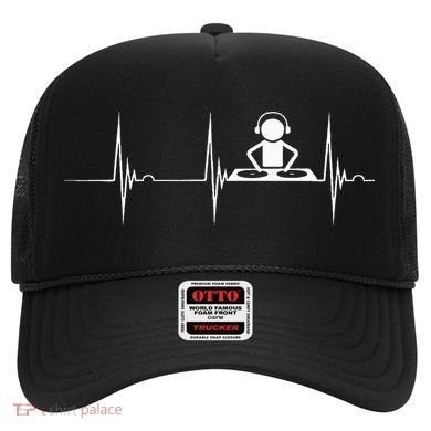 DJ Techno Turntable DJ Heartbeat EKG Pulse Dance Music Hat