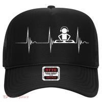 DJ Techno Turntable DJ Heartbeat EKG Pulse Dance Music Hat thumb 0