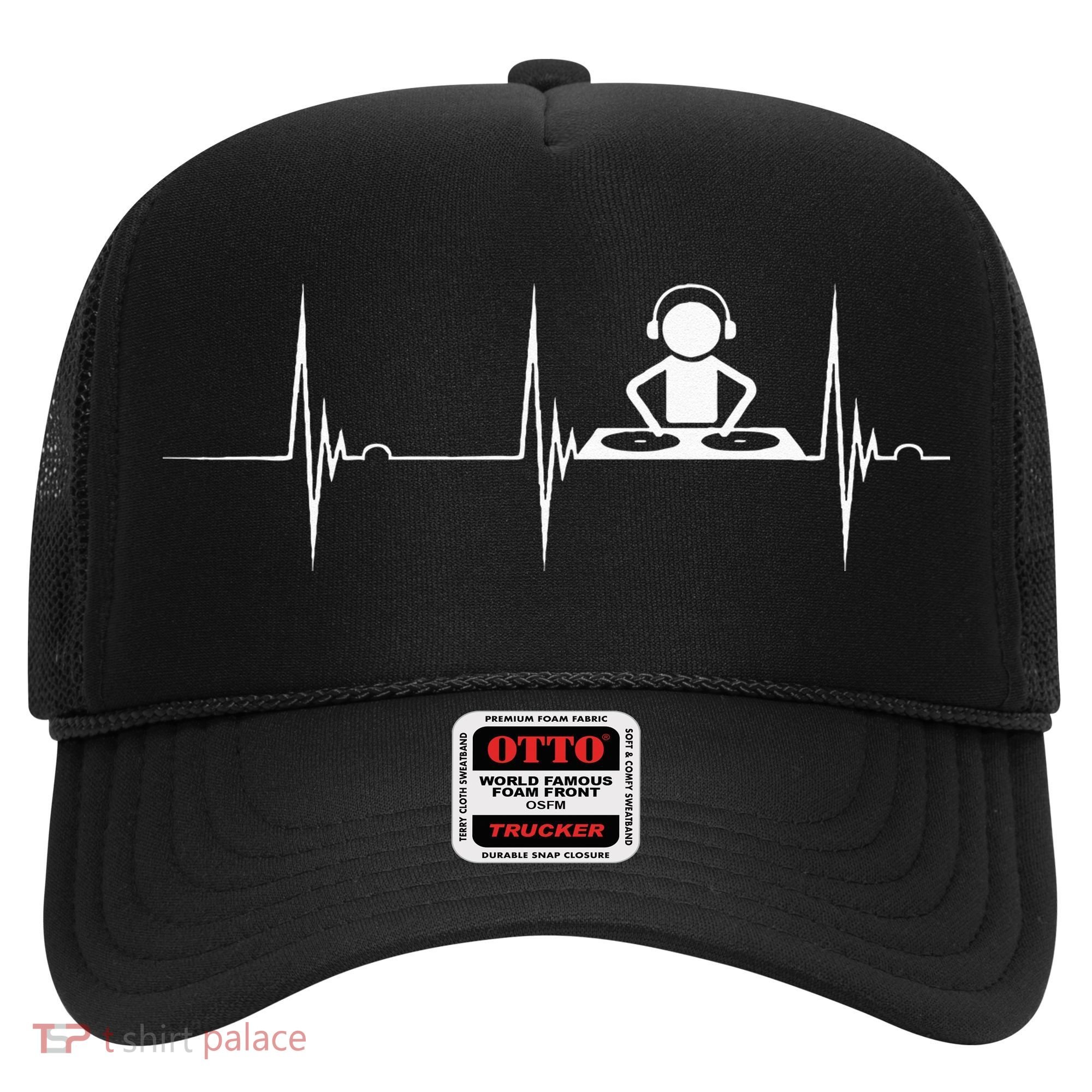 DJ Techno Turntable DJ Heartbeat EKG Pulse Dance Music Hat