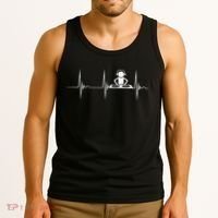 DJ Techno Turntable DJ Heartbeat EKG Pulse Dance Music Tank Top thumb 3