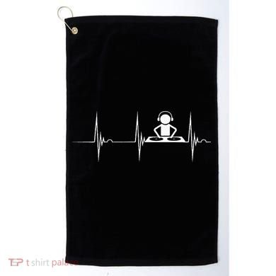 DJ Techno Turntable DJ Heartbeat EKG Pulse Dance Music Golf Towel