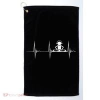 DJ Techno Turntable DJ Heartbeat EKG Pulse Dance Music Golf Towel thumb 0