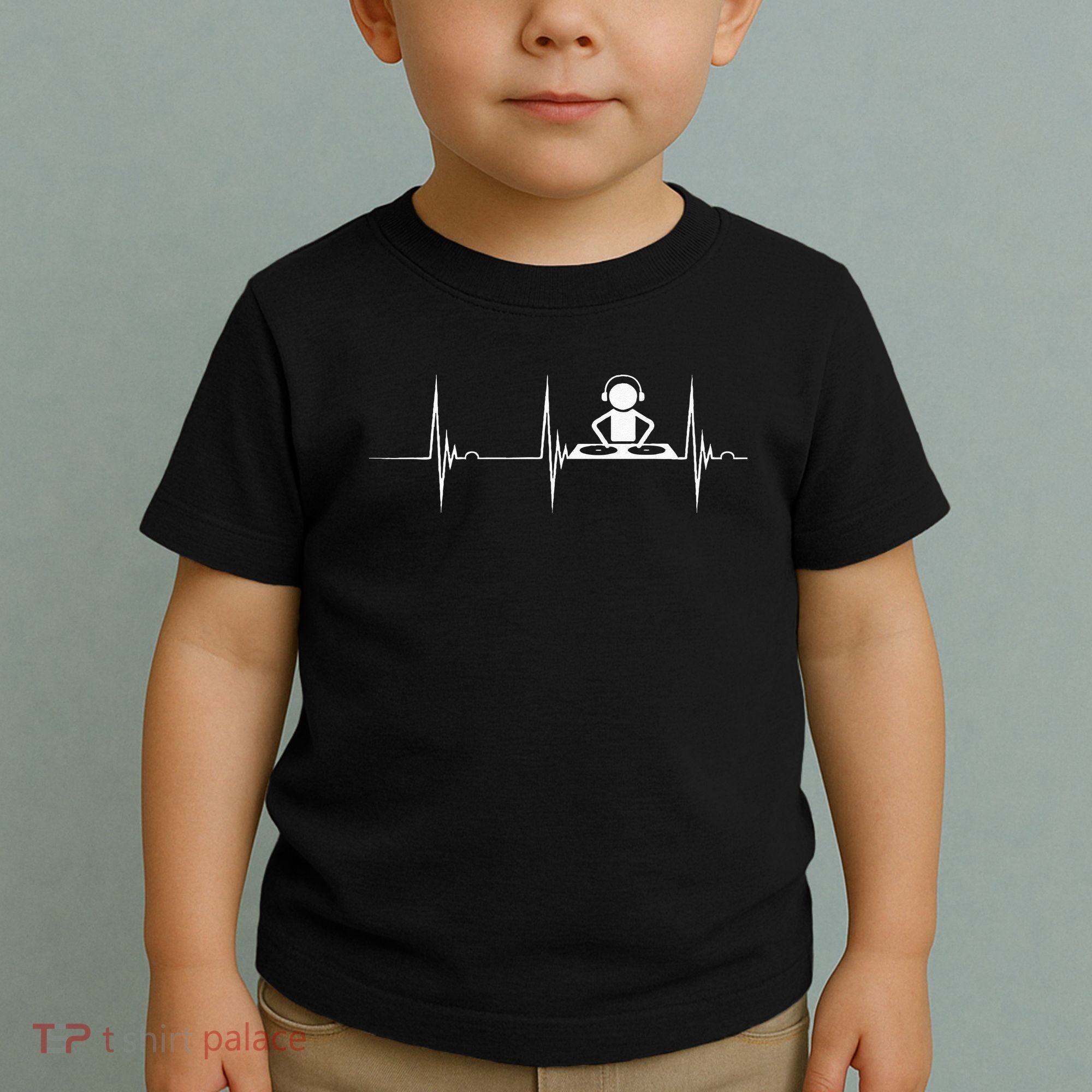 DJ Techno Turntable DJ Heartbeat EKG Pulse Dance Music Toddler T-Shirt