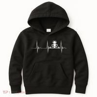 DJ Techno Turntable DJ Heartbeat EKG Pulse Dance Music Kids Hoodie thumb 0