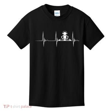 DJ Techno Turntable DJ Heartbeat EKG Pulse Dance Music Kids T-Shirt