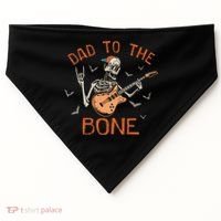 Dad To The Bone Funny Halloween Skeleton Guitar Lover Meaningful Gift USA-Made Doggie Bandana thumb 0