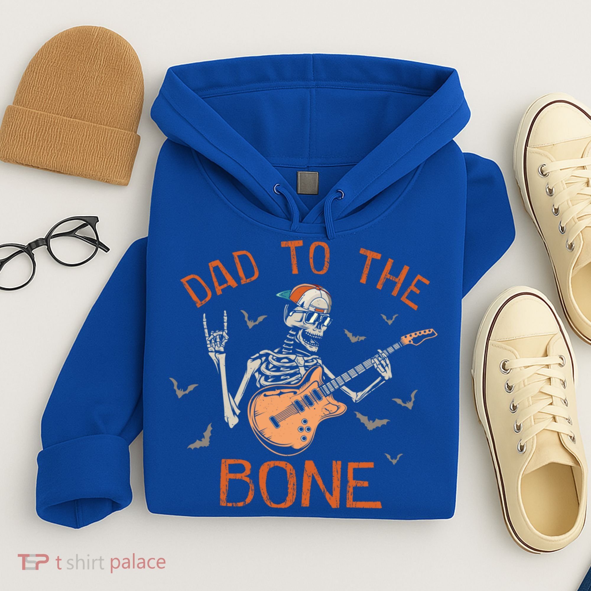 Dad To The Bone Funny Halloween Skeleton Guitar Lover Meaningful Gift Hoodie