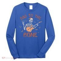 Dad To The Bone Funny Halloween Skeleton Guitar Lover Meaningful Gift Long Sleeve Shirt thumb 0