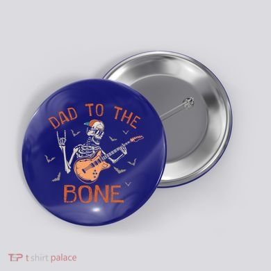 Dad To The Bone Funny Halloween Skeleton Guitar Lover Meaningful Gift Button