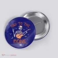 Dad To The Bone Funny Halloween Skeleton Guitar Lover Meaningful Gift Button thumb 0
