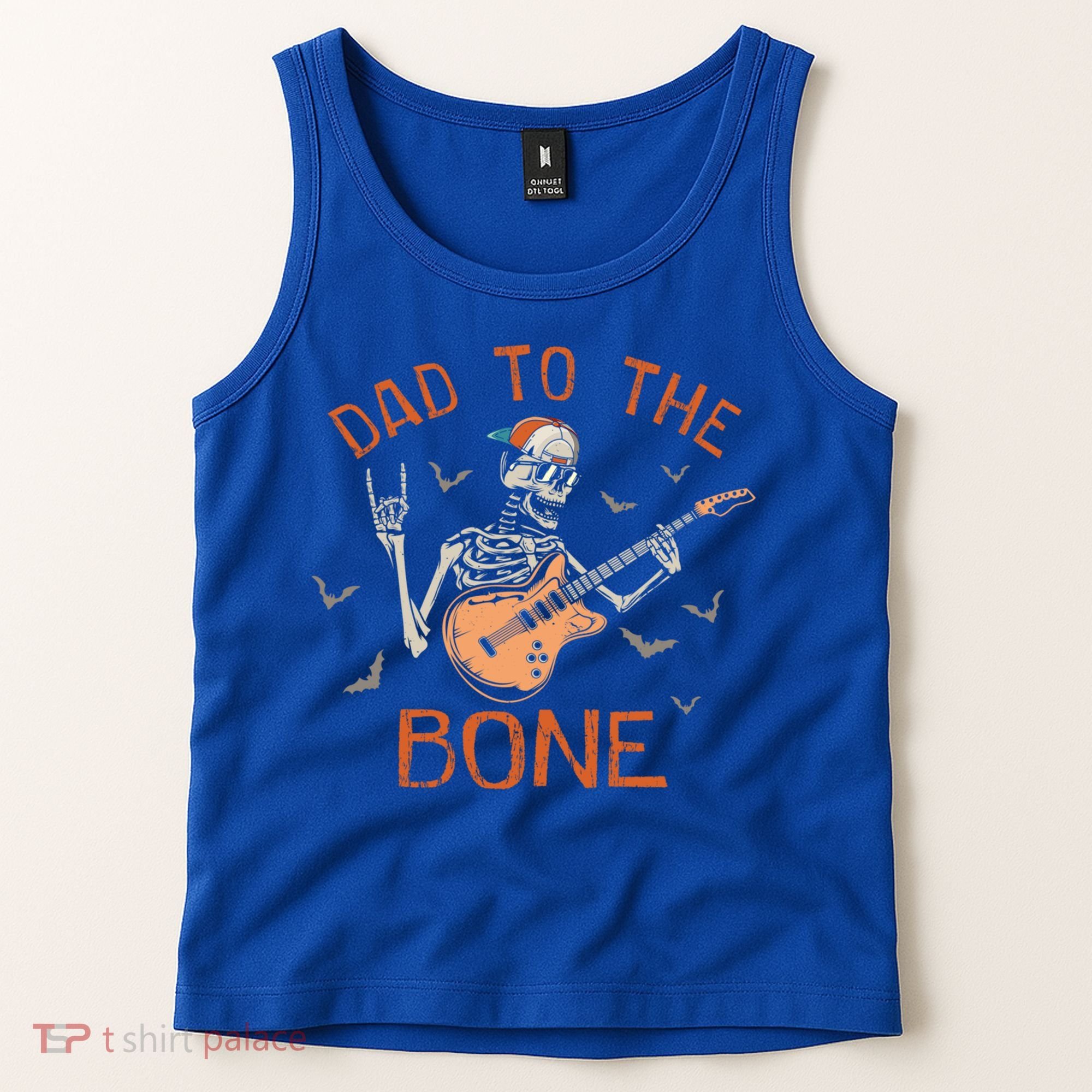 Dad To The Bone Funny Halloween Skeleton Guitar Lover Meaningful Gift Tank Top