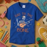 Dad To The Bone Funny Halloween Skeleton Guitar Lover Meaningful Gift Kids T-Shirt thumb 3
