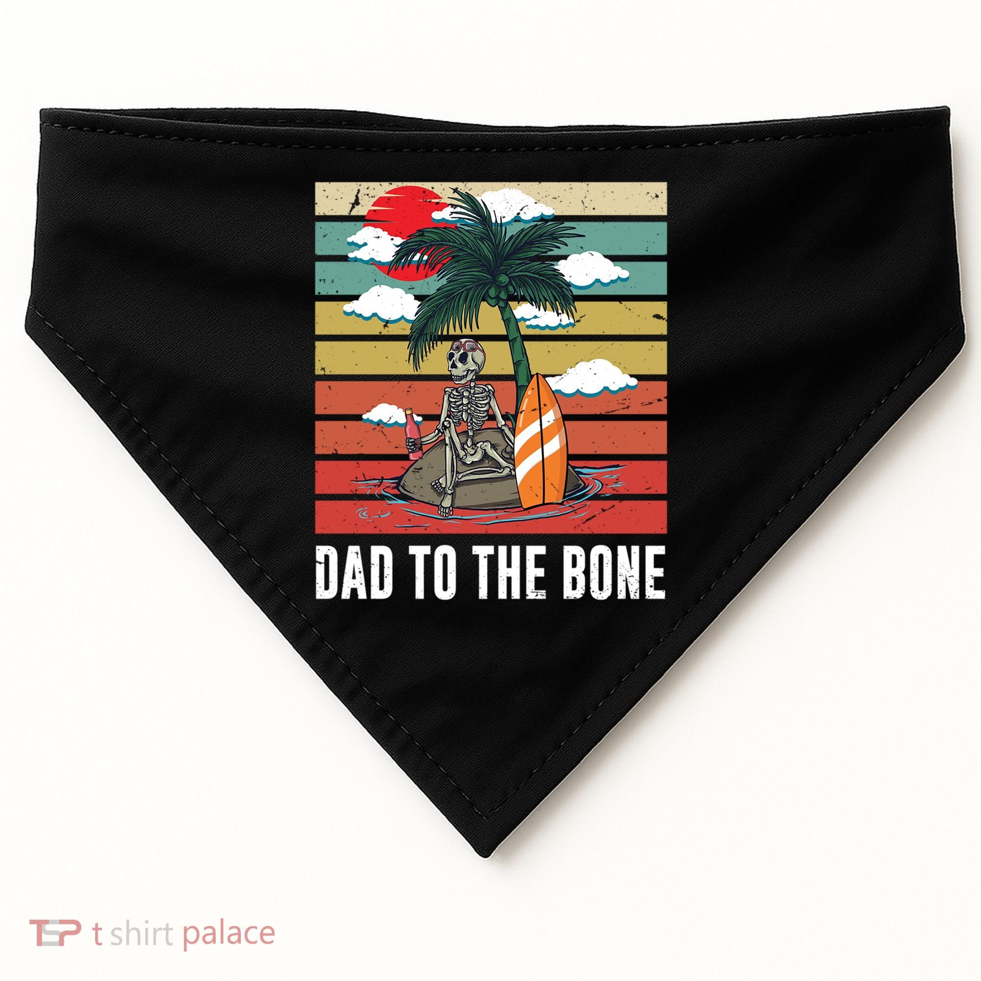 Dad To The Bone Spooky Skeleton Halloween Fathers Day Cute Gift USA-Made Doggie Bandana