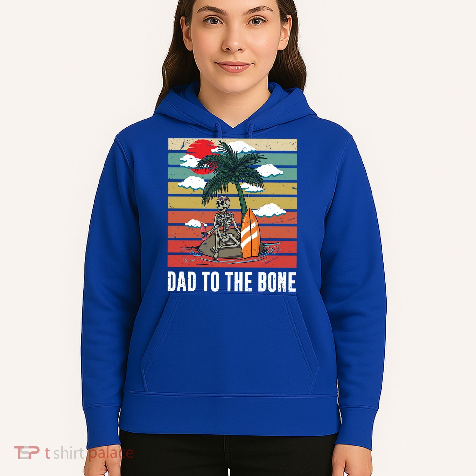 Dad To The Bone Spooky Skeleton Halloween Fathers Day Cute Gift Hoodie