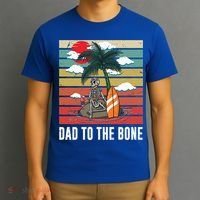 Dad To The Bone Spooky Skeleton Halloween Fathers Day Cute Gift T-Shirt thumb 3