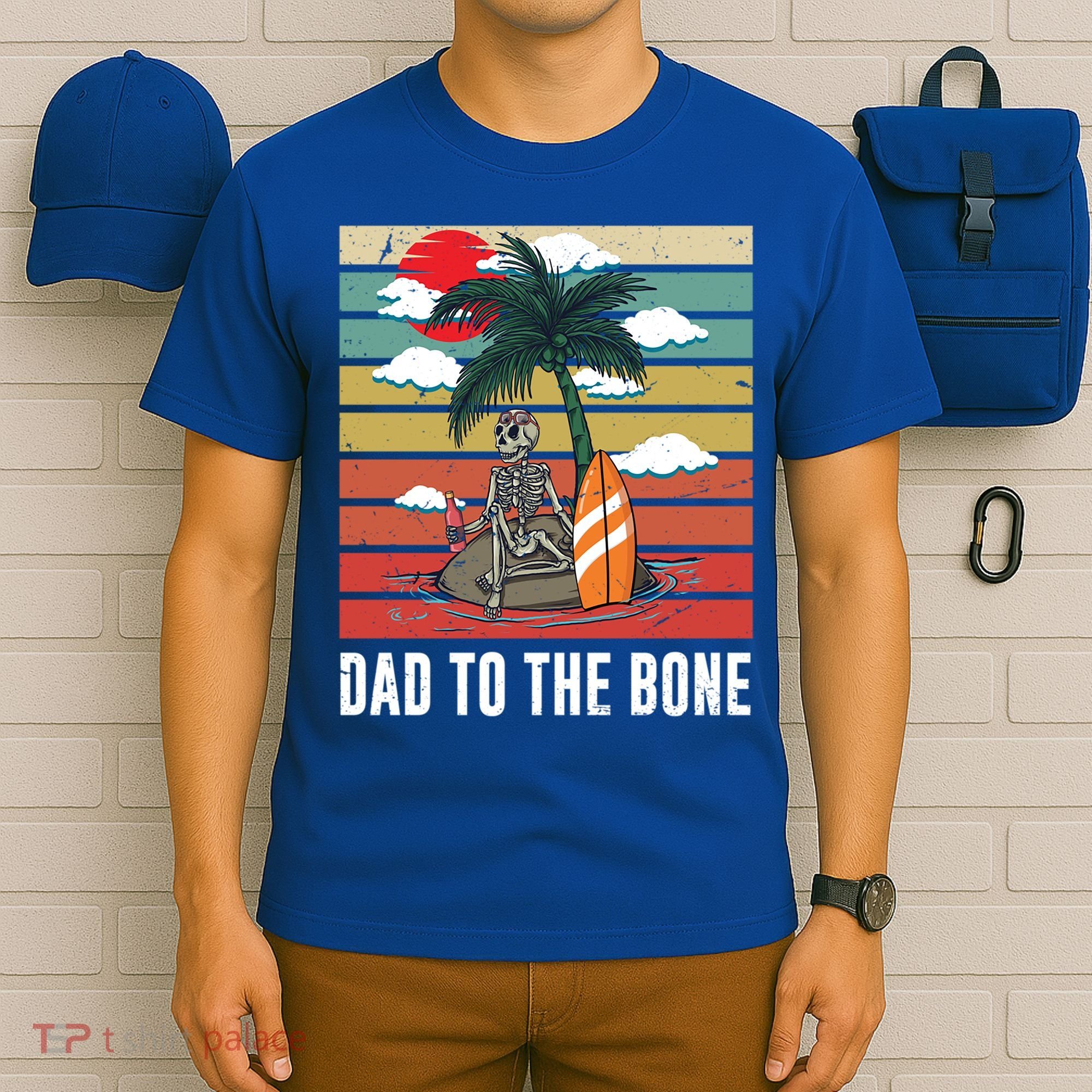 Dad To The Bone Spooky Skeleton Halloween Fathers Day Cute Gift T-Shirt