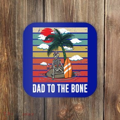 Dad To The Bone Spooky Skeleton Halloween Fathers Day Cute Gift Coaster